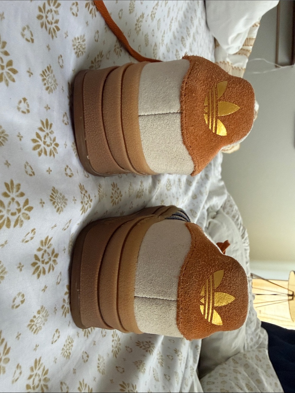 adidas Gazelle Low-Top Platform Sneakers in Cream, Blue & Brown - Picture 4 of 5